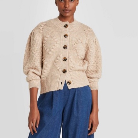 Who What Wear Sweaters - Who What Wear Beige Cadigan Size Xlarge